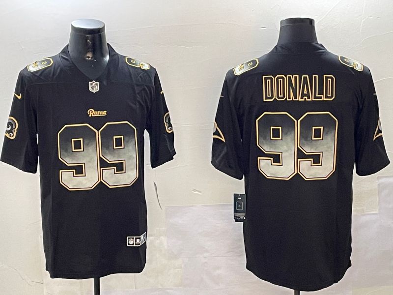 Men Los Angeles Rams #99 Donald Black Nike Smoke Fashion 2024 Limited NFL Jersey style 1->oakland raiders->NFL Jersey